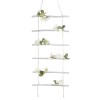 Decorațiune Suspendabilă, Scară Lemn, Flori Albe și Fluturi, 57x5x30cm, Oem