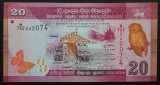 BANCNOTA EXOTICA 20 RUPII - SRI LANKA, anul 2022 * cod 117 = UNC * De la Rue