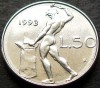 Moneda 50 LIRE - ITALIA, anul 1993 *cod 893 = modelul mic, Europa