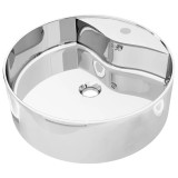 Cumpara ieftin Chiuveta cu preaplin, argintiu, 46,5x15,5 cm, ceramica