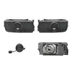 Set grile Bara fata cu proeictoare Bmw Seria 3 (E36), 12.1990-03.2000, partea Stanga+Dreapta, Fata, cu lentile; H3; negru; tuning; Omologare: ECE, Ta foto