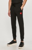 HUGO pantaloni de trening din bumbac culoarea negru, melanj 50447963
