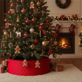 Paravan pentru baza bradului de Craciun - rosu, plastic - 65 x 23 cm