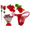 Trandafir Sexy cu Bikini Ascuns, Lenjerie Femei S-M, Cadou Romantic Ziua Femeii/Valentine&#039;s Day, Poliester Rosu
