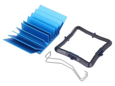 Radiator extrudat cu aripioare BGA albastru 31x31mm foto