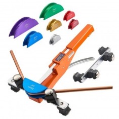 Dispozitiv de indoit tevi cupru si aluminiu, 6-22 mm, Unghi max &icirc;ndoire 90&deg;, 7 matrite colorate, &icirc;ndoire inainte