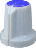 Buton pentru potentiometru, 15mm, plastic, gri-albastru, 15x16mm - 127044