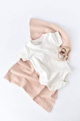 Body din bumbac organic Ecru BabyCosy (Marime: 3-6 Luni) foto