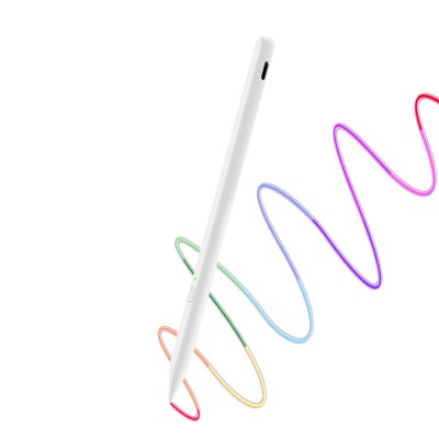 Techsuit - Stylus Pen (AX10) - for iPad, Bluetooth, Type-C, Palm Rejection, Tilt Pressure Sense, 130mAh, 5V, 0.2A - White foto