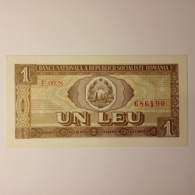 Di. 121. Bancnota 1 leu 1966 necirculata foto