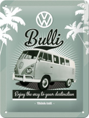 Placa metalica - VW Retro Bulli - 15x20 cm foto