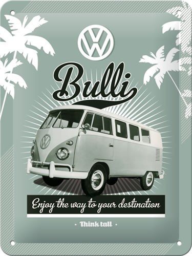 Placa metalica - VW Retro Bulli - 15x20 cm
