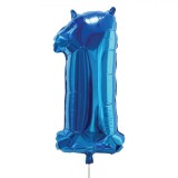 Balon Petrecere Folie, Model Nr.1, Culoare Albastru Metalizat, Dimensiuni 60cm