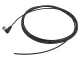 Conector HARTING M12 mufă mamă 3 pini &icirc;n unghi cu cablu 5m PUR