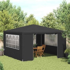 vidaXL Cort petrecere profesional pereți laterali antracit 4x4m 90g/m&sup2;