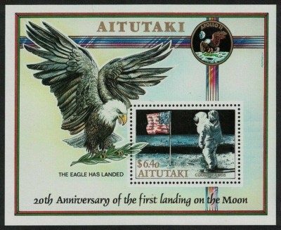 Aitutaki(Cook Islands) 1989 - Moon landing, Apollo 11, colita ne foto