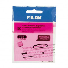 Notite Adezive MILAN, 76x76 mm, 50 File, Plastic Roz Fluorescent, Bloc Notes, Post-it, Sticky Notes, Bloc de Hartie, Memo Adeziv, Set Notite Adezive,