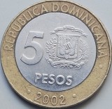 5 Pesos 2002 Rep. Dominicană, km#89