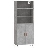 Cumpara ieftin Dulap inalt, gri beton, 69,5x34x180, lemn compozit