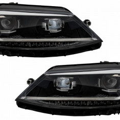 Faruri LED DRL VW Jetta Mk6 VI Non GLI (2011-2017) Semnal Dinamic Secvential Xenon Matrix Design Performance AutoTuning