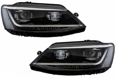 Faruri LED DRL VW Jetta Mk6 VI (2011-2017) Semnal Dinamic Secvential Xenon Matrix Design Performance AutoTuning foto