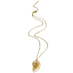 Colier reglabil placat cu aur Cochilie