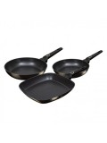 Cumpara ieftin Set 3 tigai cu strat titan antiaderent Primal Gloss Berlinger Haus BH 6073, maro, curatare usoara, grill, inductie