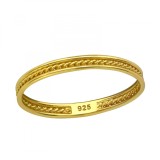 Inel Argint 925 Placat Aur 18K Damă, Marimea 52, Model Franghie, Auriu, Fără Pietre, BV39168