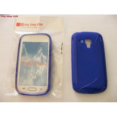 Husa silicon S-line Sam Galaxy Trend S7560 Albastru foto