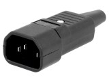 Conector alimentare AC 10A 250VAC IEC 60320 mufă tată drept