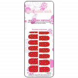 Stickere nail art de culoare roșie cu imprimeu roșu, INGINAILS