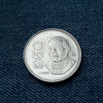 2b - 50 Pesos 1988 Mexic / Juarez / primul an de batere foto