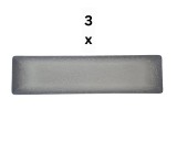 Set 3 tavi servire, ceramica, 30.5&times;8 cm, Alb/Gri