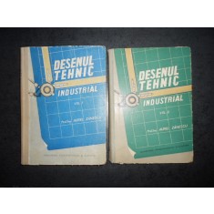 AUREL ZANESCU - DESENUL TEHNIC INDUSTRIAL 2 volume (1958, editie cartonata)