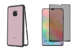 Husa Huawei Mate 20 Magnetica,spate din sticla securizata+folie privacy, Transparent