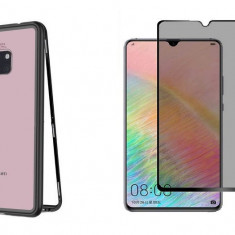 Husa Huawei Mate 20 Magnetica,spate din sticla securizata+folie privacy