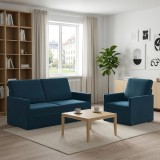 Cumpara ieftin Set de canapea 2 pcs albastru Catifea