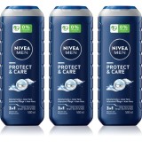 NIVEA MEN Protect &amp; Care Gel de duș pentru bărbați ambalaj economic 3 x 500 ml