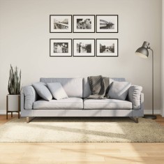 vidaXL Covor pufos &quot;PAMPLONA&quot; cu fire &icirc;nalte, auriu modern, 140x200 cm
