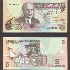 TUNISIA █ bancnota █ 5 Dinars █ 1973 █ P-71 █ UNC █ necirculata