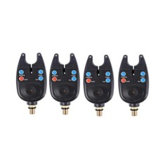 Set 4 senzori-avertizori pescutit, semnal sonor,negru cu baterii incluse