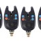 Set 4 senzori-avertizori pescutit, semnal sonor,negru cu baterii incluse