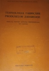TEHNOLOGIA FABRICARII PRODUSELOR ZAHAROASE