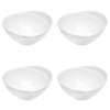 Set 4 Boluri Ceramica, 160ml, Alb Fildes, Vervo.Ro. Boluri mici pentru sos, alune, desert. Boluri elegante portelan cu dunga
