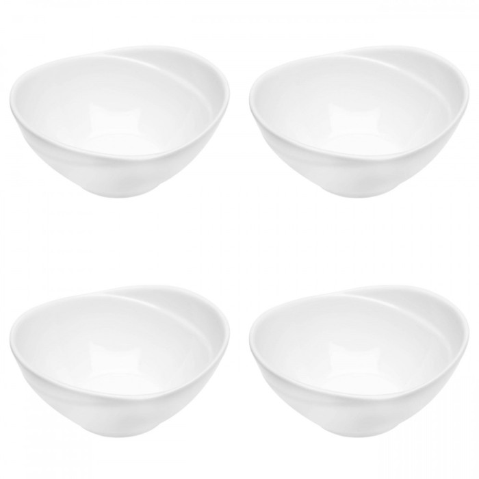 Set boluri, 4 piese, 160 ml, Ceramica, Alb fildes