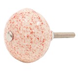 Cumpara ieftin Set 4 butoni mobilier ceramica crem rosie 4x3 cm