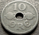 Moneda istorica 10 ORE - DANEMARCA, anul 1942 * cod 1128 = OCUPATIE NAZISTA