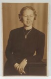 STUDIO ' GUGGENBERGER MAIROVICH ' BUCURESTI , DOAMNA CU ROCHIE NEAGRA , FOTOGRAFIE FORMAT CARTE POSTALA , INTERBELICA