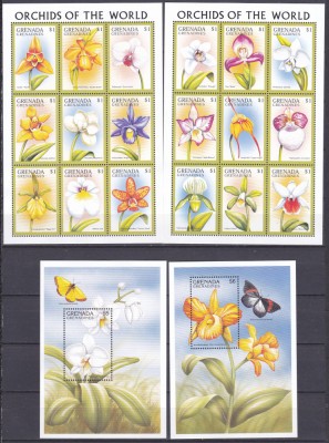 DB1 Flora Orhidee 1997 Grenada Grenadines 2 x MS + 2 x SS MNH foto
