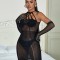 Eross rochie Glitter Fishnet L/XXL Black